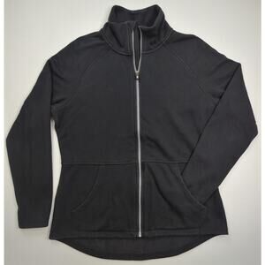 SKECHERS Black Full Zip Athletic Sweatshirt Jacket High Neck Women's size L